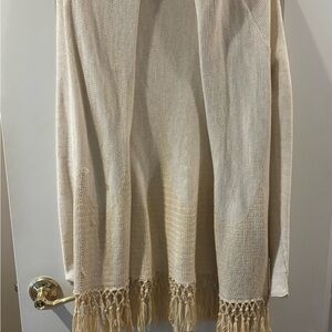 Lilly Pulitzer Cream Knit Cardigan with Fringe